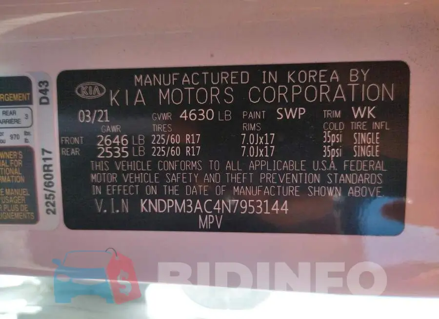 KNDPM3AC4N7953144 Photo# 10