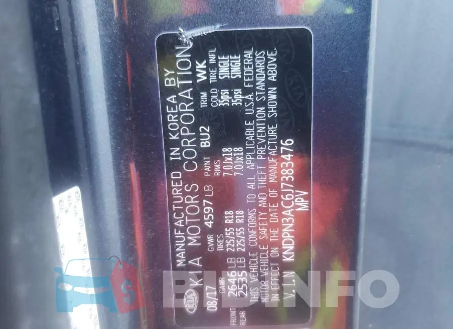 KNDPN3AC6J7383476 Photo# 10