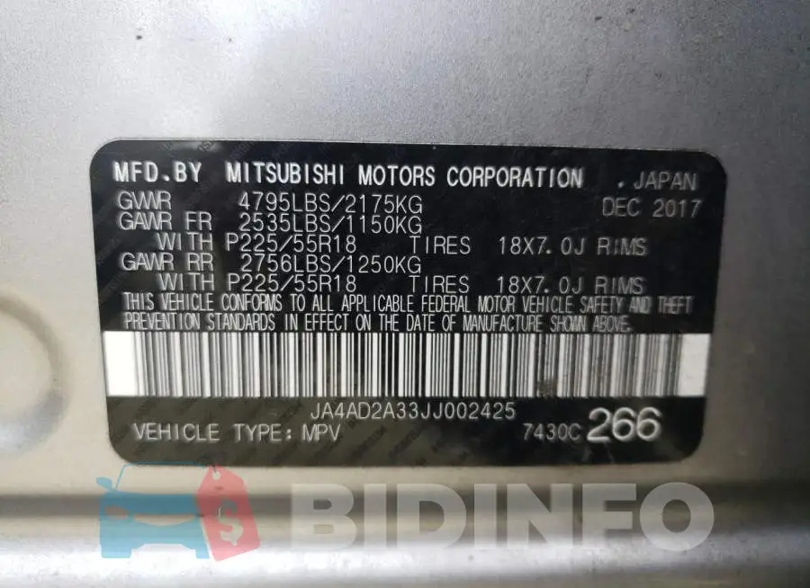 JA4AD2A33JJ002425 Photo# 10