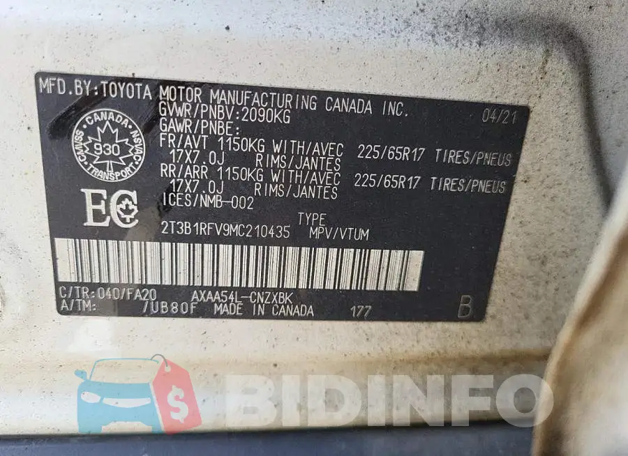 2T3B1RFV9MC210435 Photo# 10