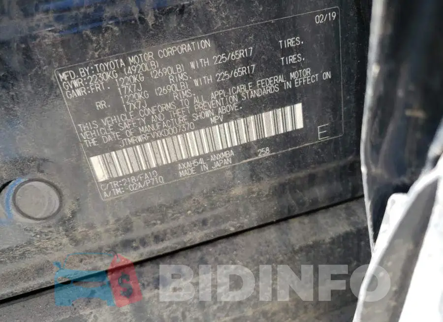 JTMRWRFVXKD007370 Photo# 10