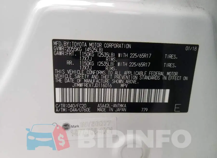 JTMWFREV7JD116016 Photo# 10