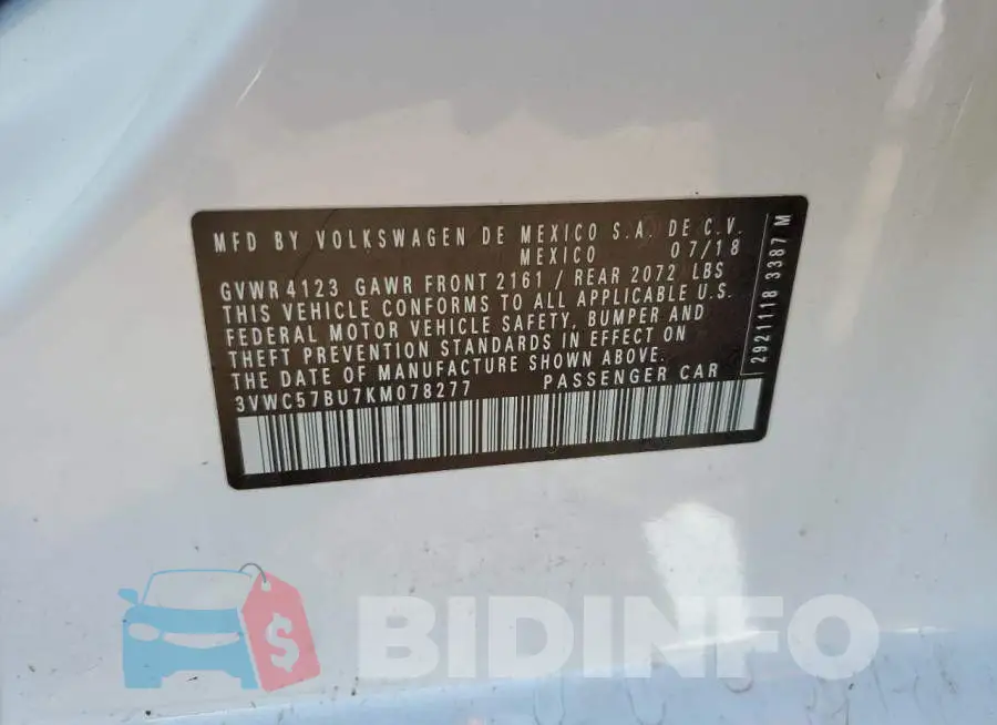 3VWC57BU7KM078277 Photo# 10