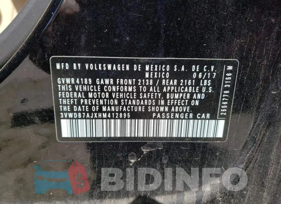 3VWDB7AJXHM412895 Photo# 10