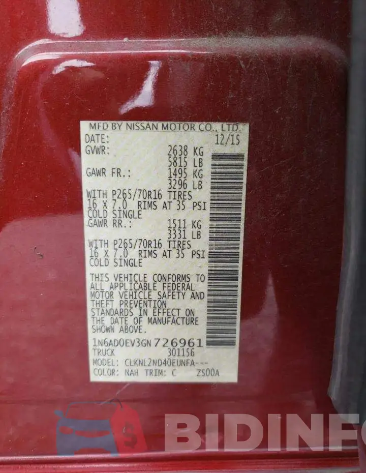1N6AD0EV3GN726961 Photo# 10