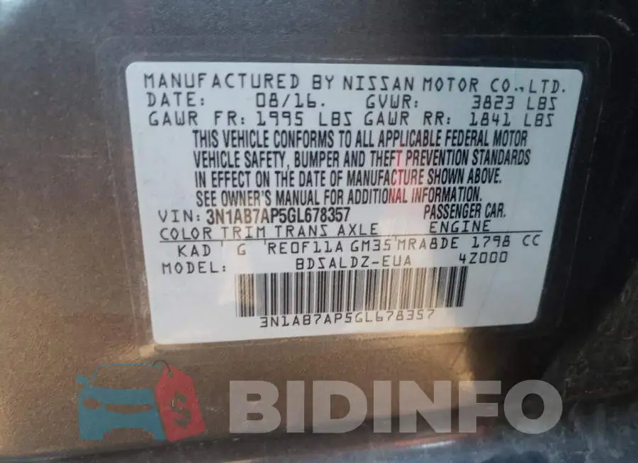 3N1AB7AP5GL678357 Photo# 10