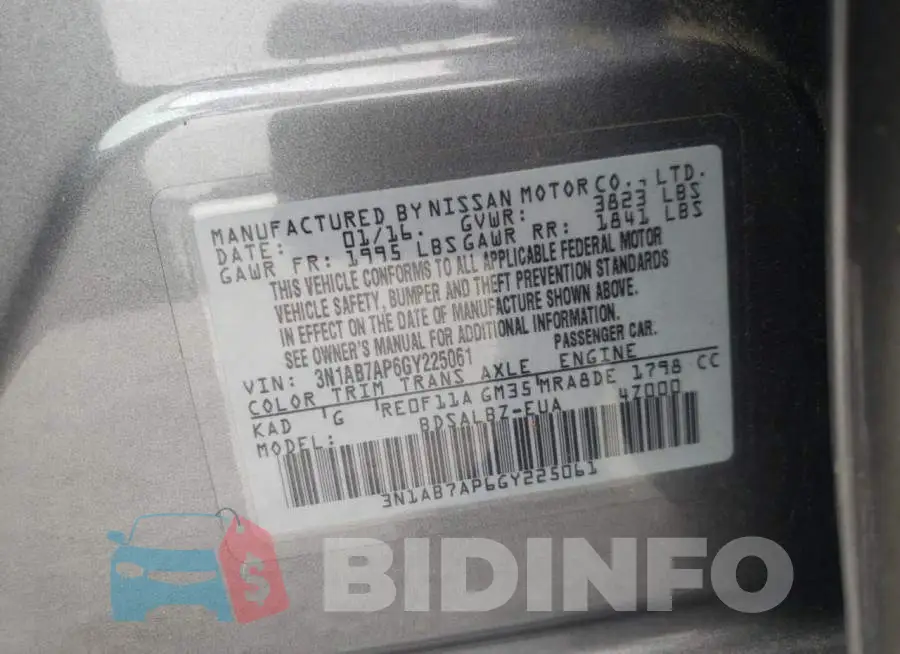 3N1AB7AP6GY225061 Photo# 10