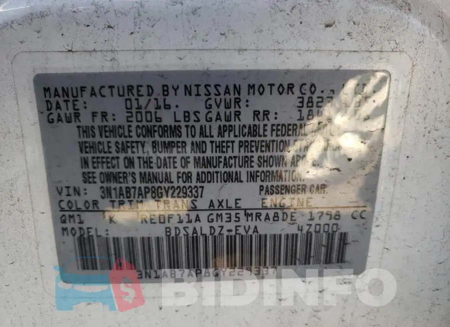 3N1AB7AP8GY229337 Photo# 10
