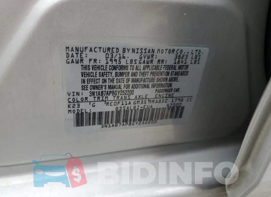 3N1AB7AP8GY252200 Photo# 10