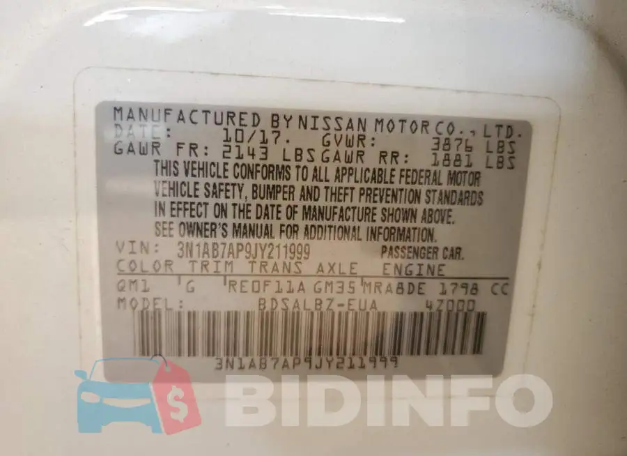 3N1AB7AP9JY211999 Photo# 10