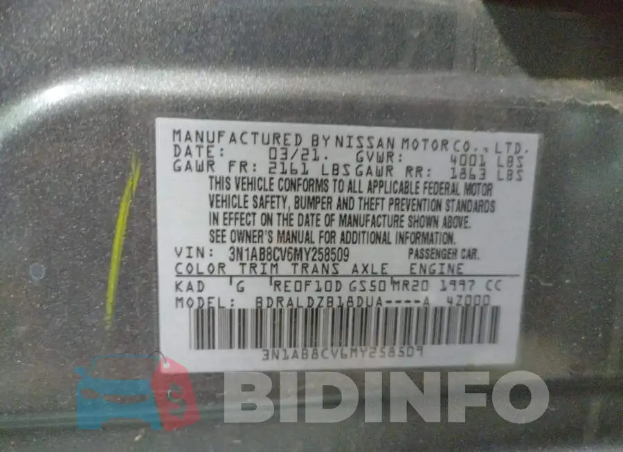 3N1AB8CV6MY258509 Photo# 10