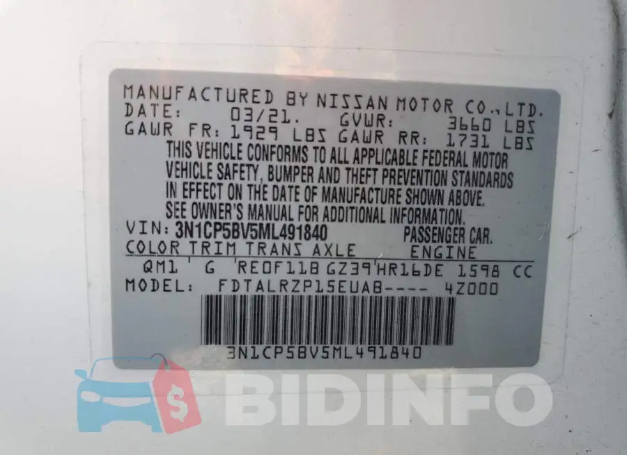 3N1CP5BV5ML491840 Photo# 10