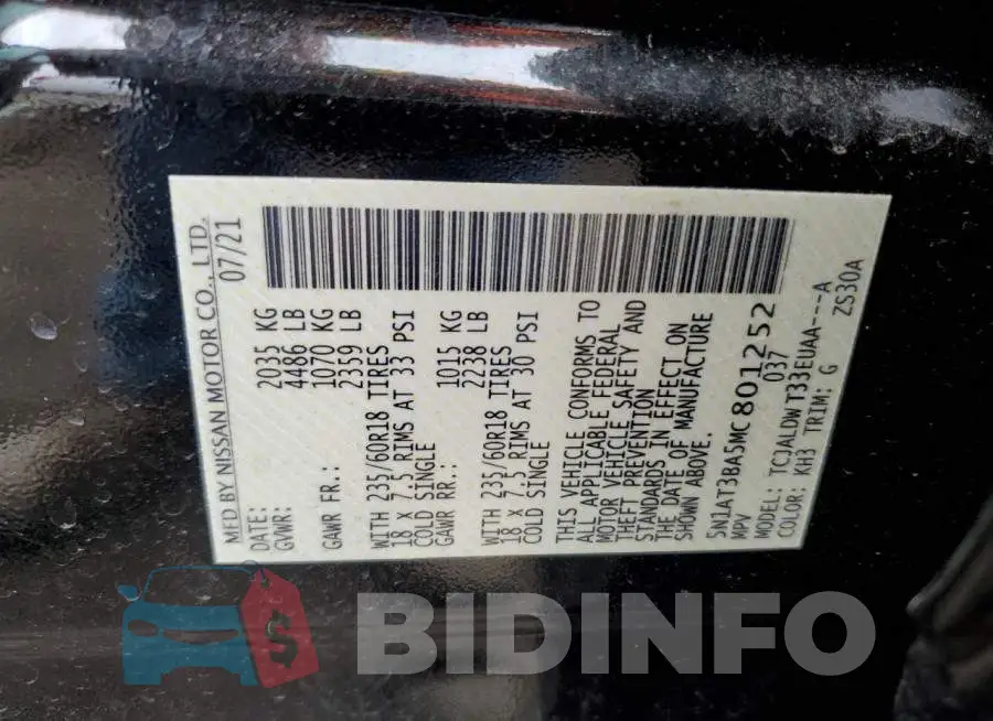 5N1AT3BA5MC801252 Photo# 10