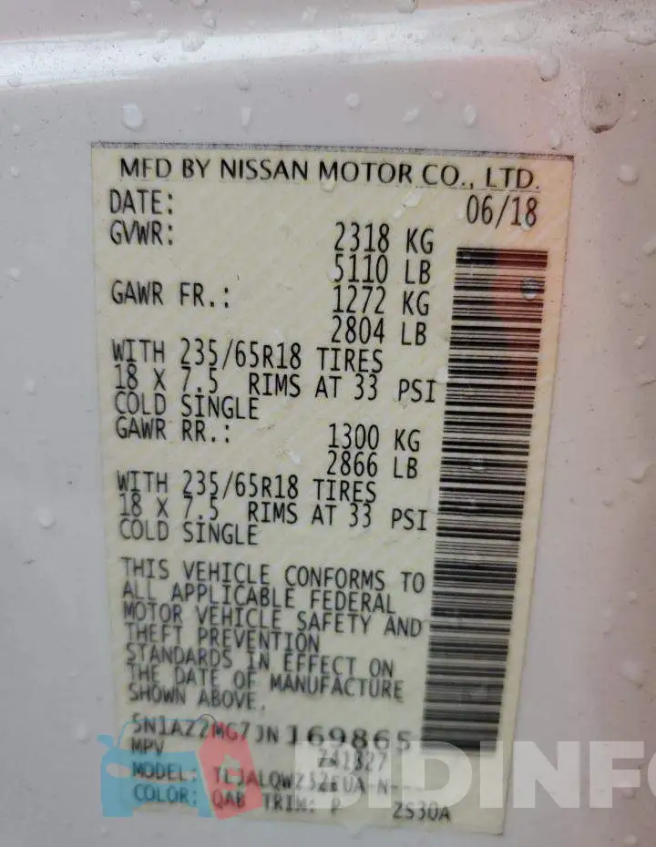5N1AZ2MG7JN169865 Photo# 10