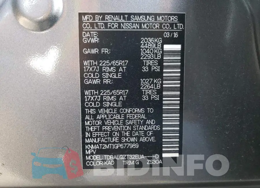 KNMAT2MT1GP677989 Photo# 10