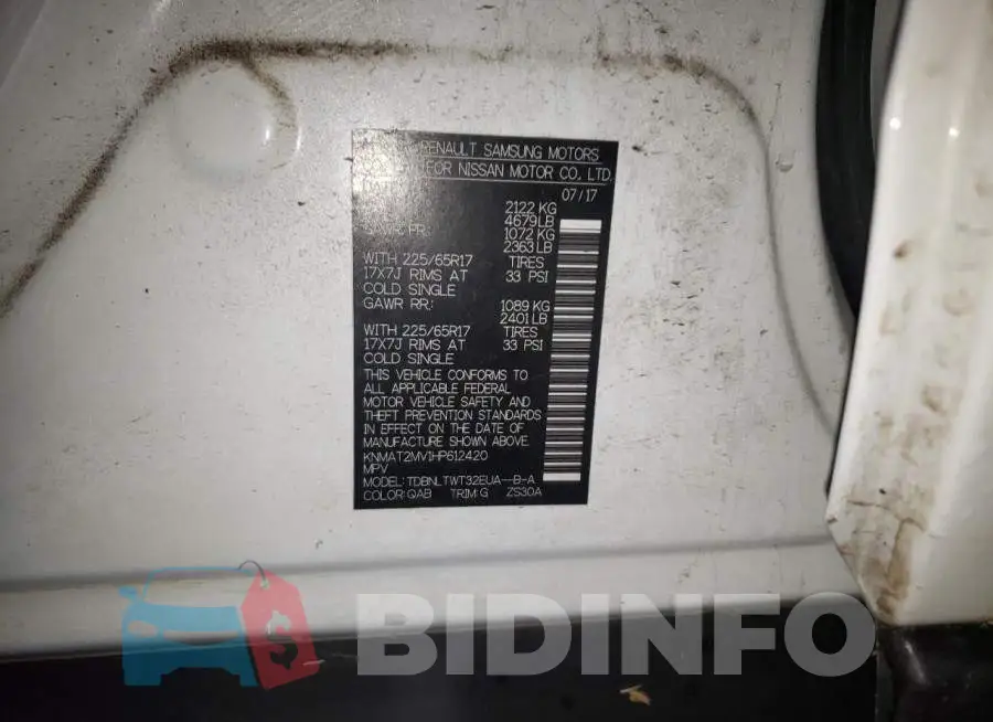 KNMAT2MV1HP612420 Photo# 10