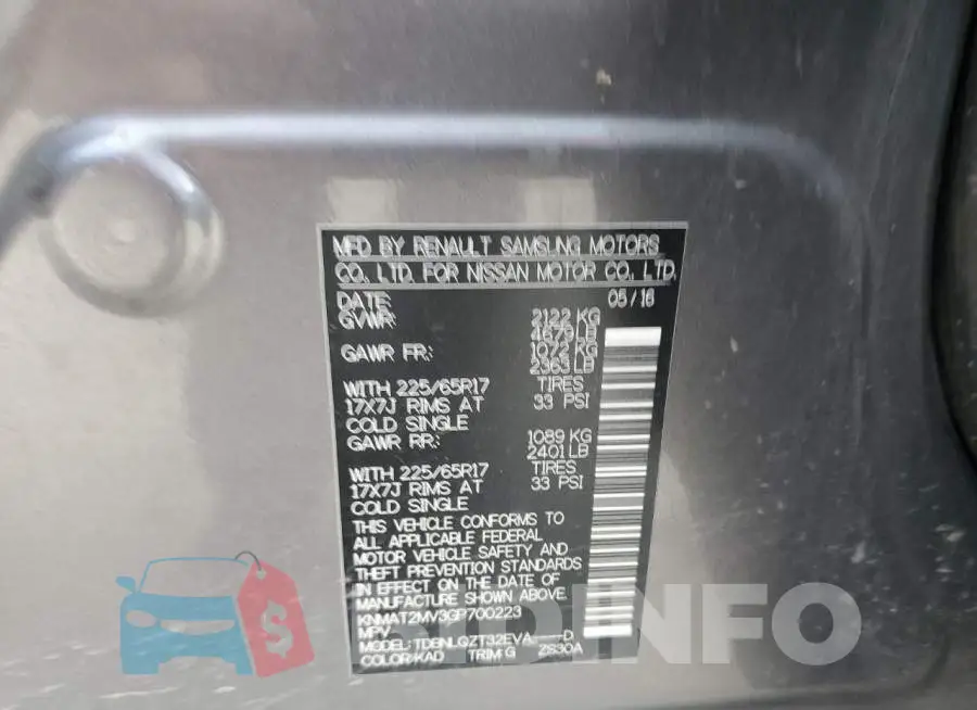 KNMAT2MV3GP700223 Photo# 10