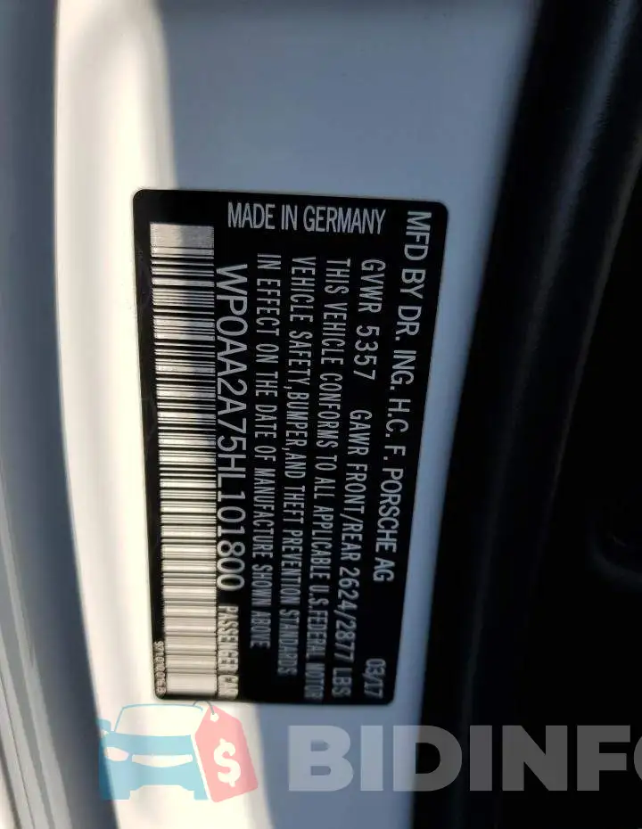 WP0AA2A75HL101800 Photo# 10