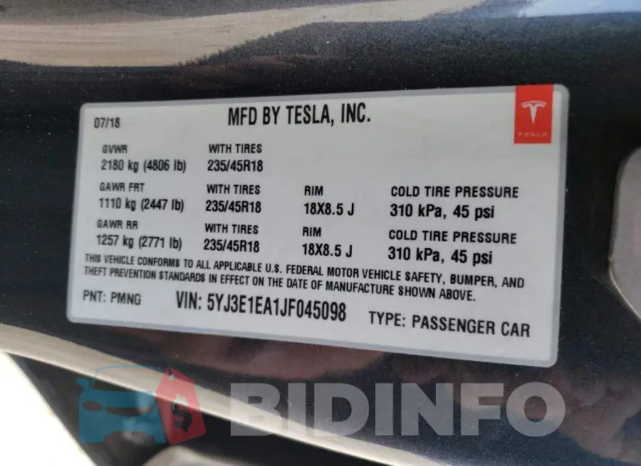5YJ3E1EA1JF045098 Photo# 10