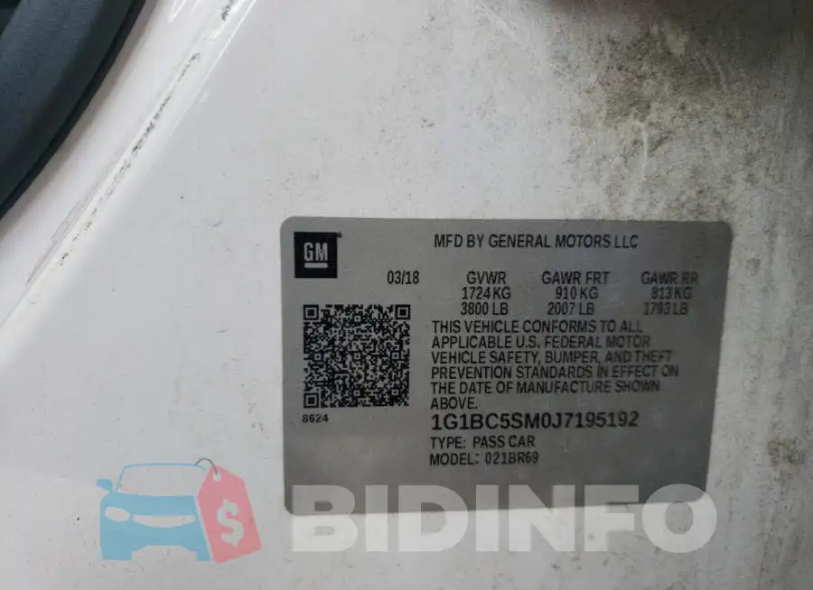 1G1BC5SM0J7195192 Photo# 10