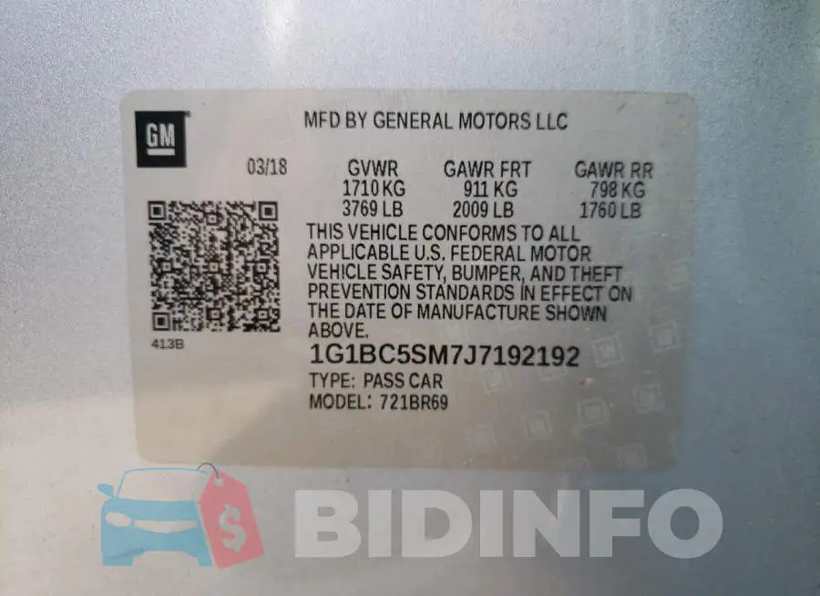 1G1BC5SM7J7192192 Photo# 10