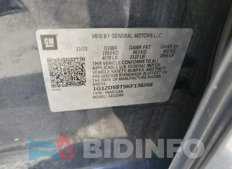 1G1ZD5ST5KF138268 Photo# 10