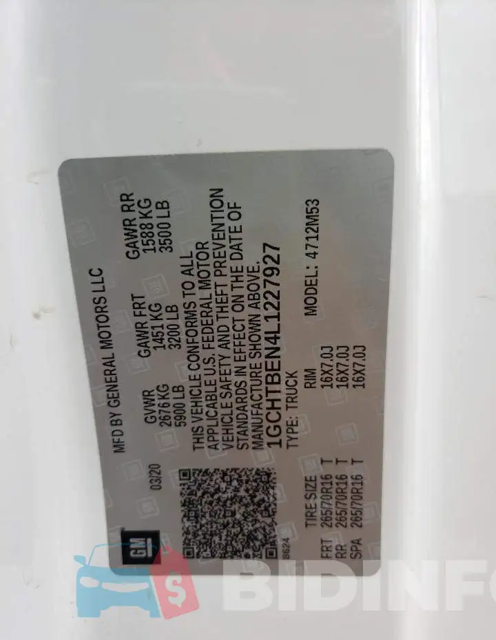 1GCHTBEN4L1227927 Photo# 10