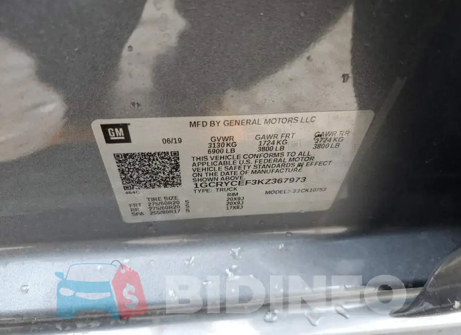 1GCRYCEF3KZ367973 Photo# 10