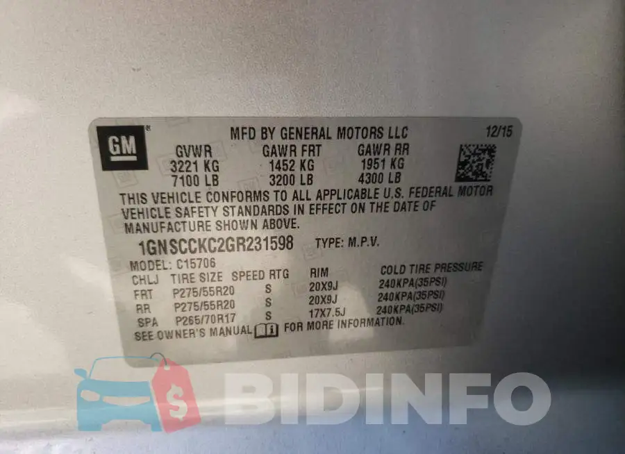 1GNSCCKC2GR231598 Photo# 10