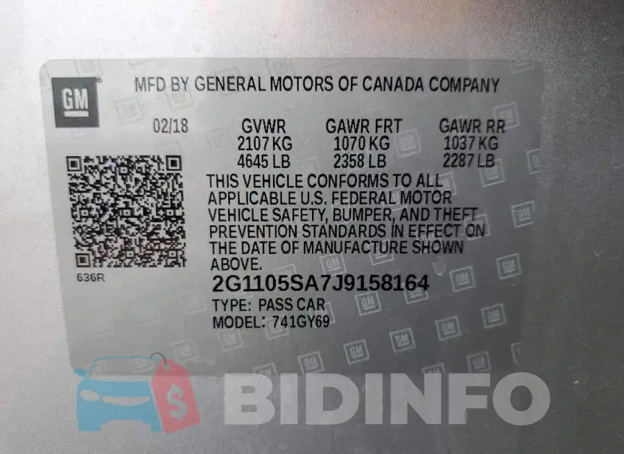 2G1105SA7J9158164 Photo# 10