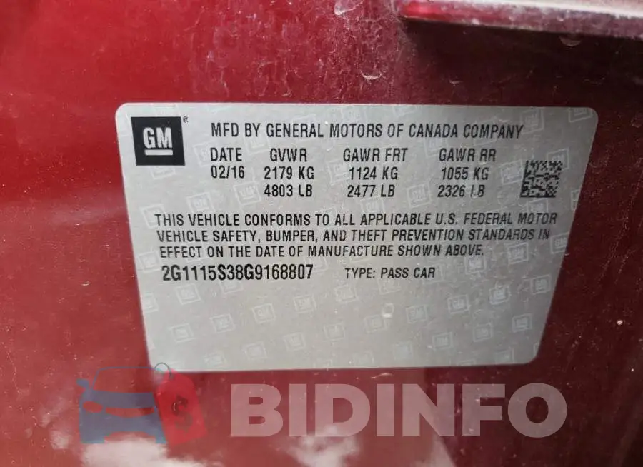 2G1115S38G9168807 Photo# 10
