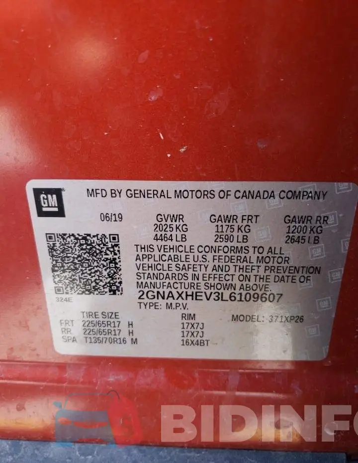 2GNAXHEV3L6109607 Photo# 10