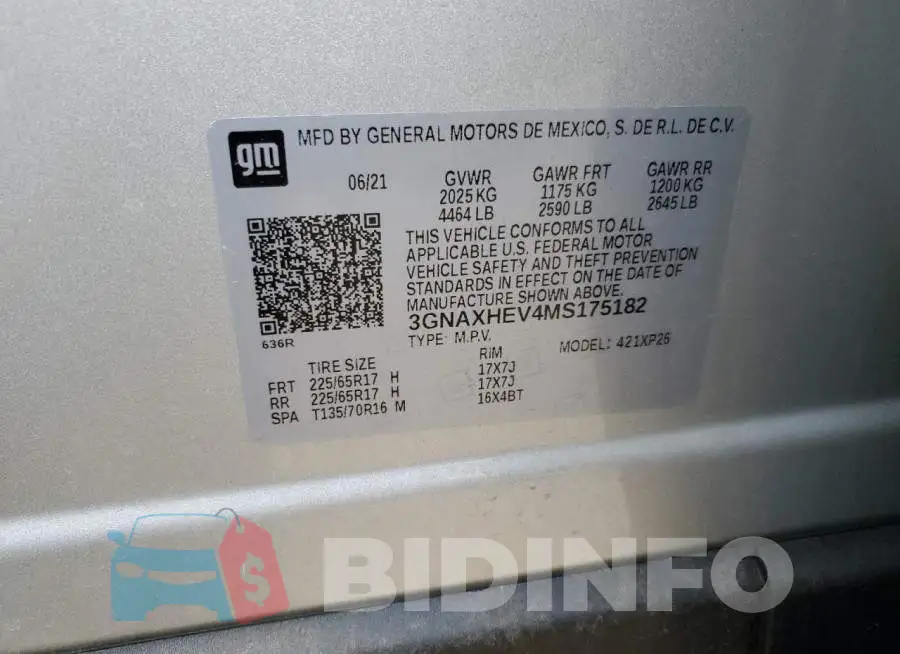 3GNAXHEV4MS175182 Photo# 10