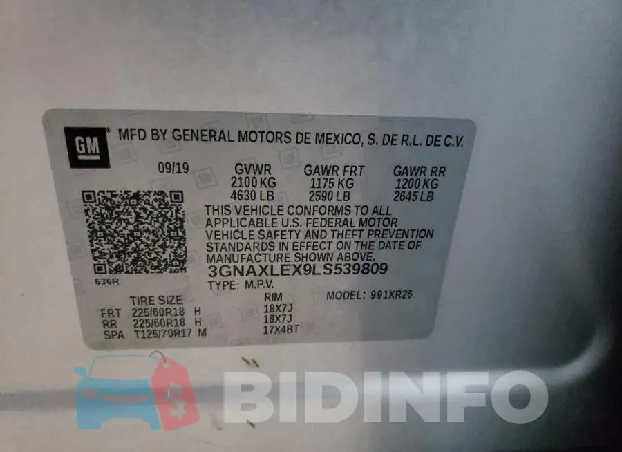 3GNAXLEX9LS539809 Photo# 10