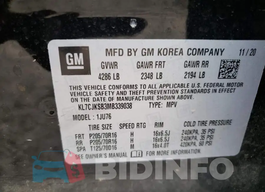 KL7CJKSB3MB339038 Photo# 10