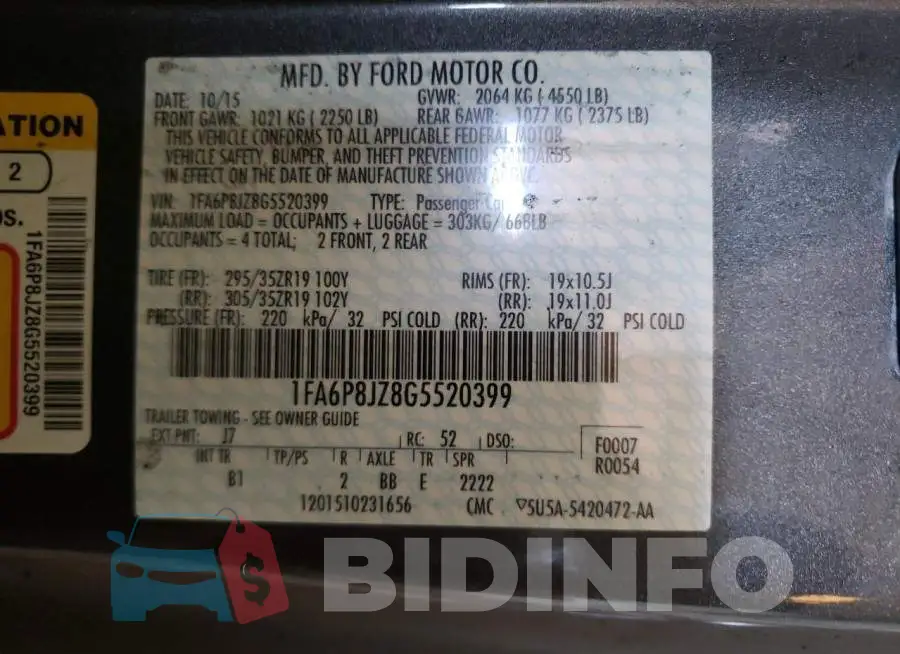 1FA6P8JZ8G5520399 Photo# 10
