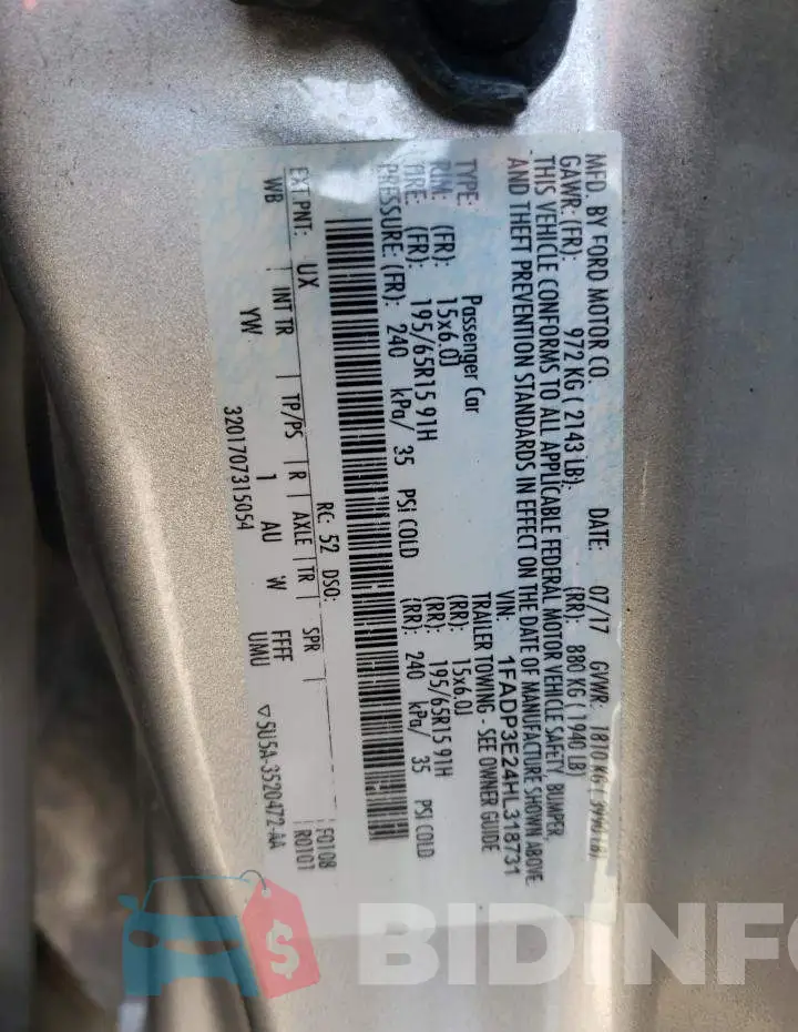 1FADP3E24HL318731 Photo# 10