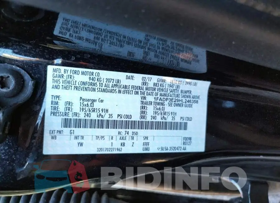1FADP3E29HL246358 Photo# 10