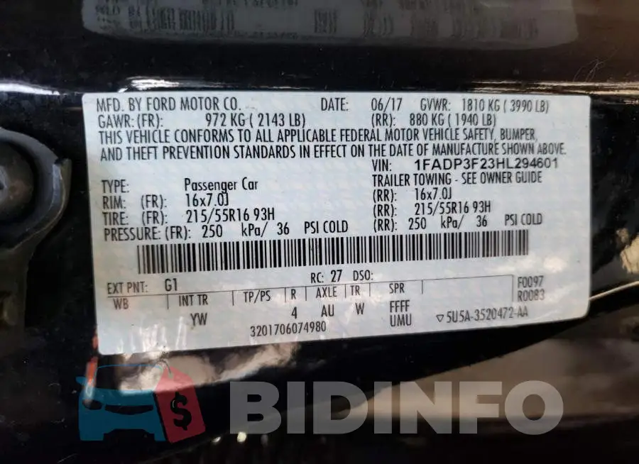 1FADP3F23HL294601 Photo# 10