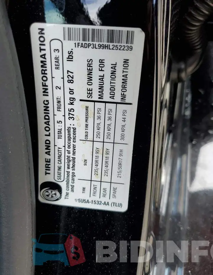 1FADP3L99HL252239 Photo# 10