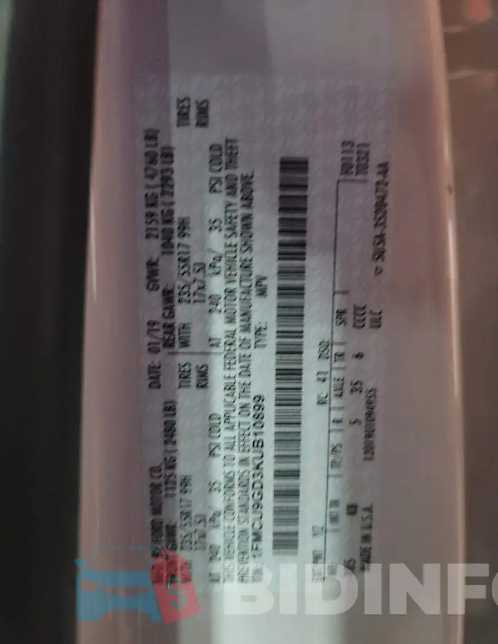 1FMCU9GD3KUB10899 Photo# 10