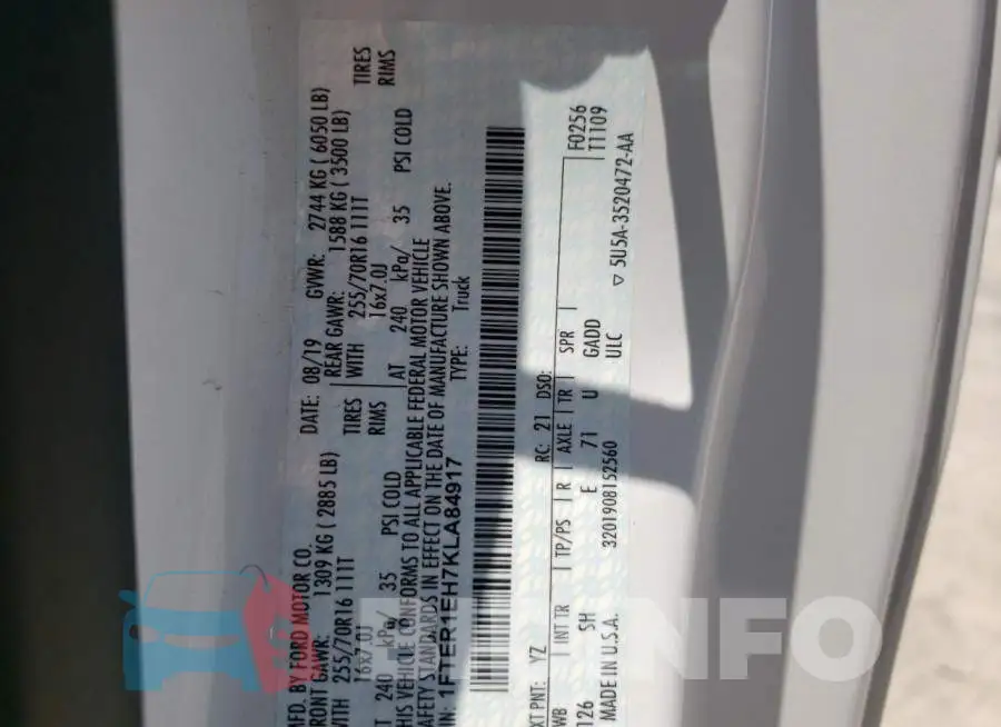 1FTER1EH7KLA84917 Photo# 10