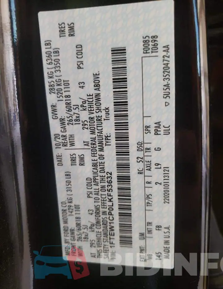 1FTEW1CP0LKF53632 Photo# 10