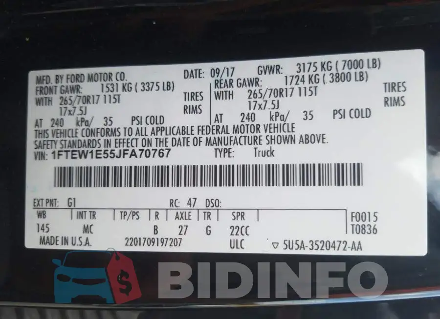 1FTEW1E55JFA70767 Photo# 10