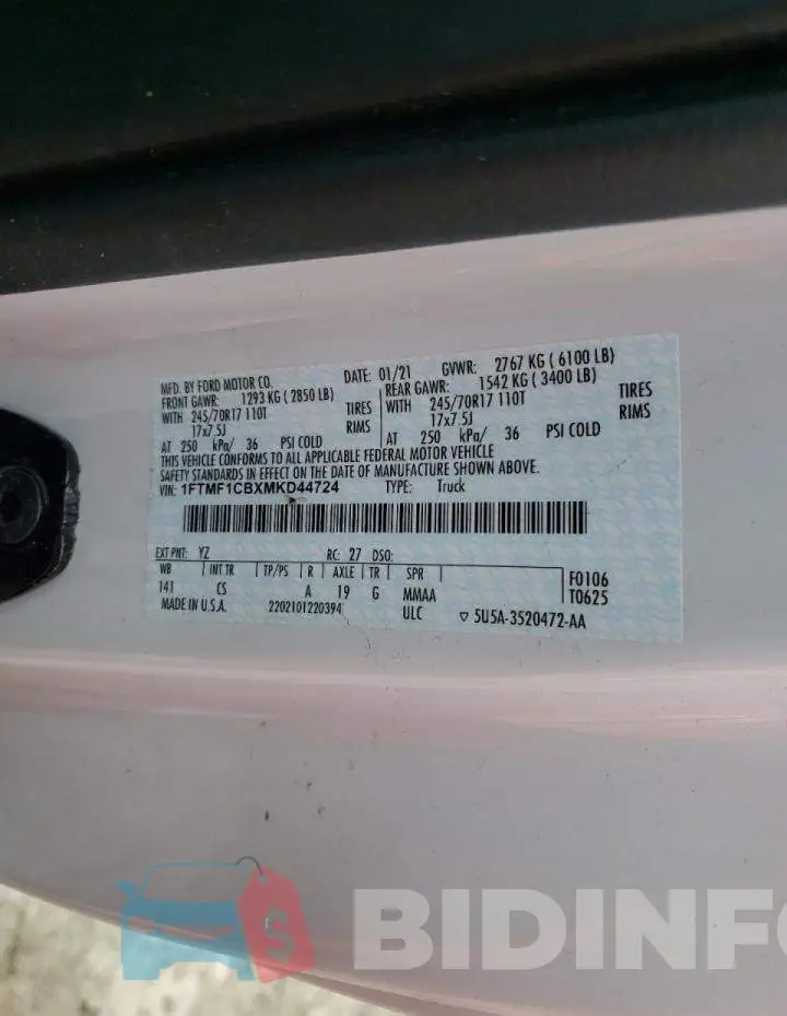 1FTMF1CBXMKD44724 Photo# 10