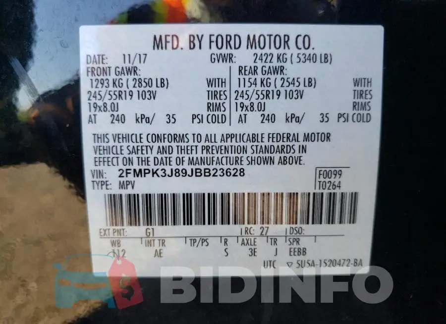 2FMPK3J89JBB23628 Photo# 10