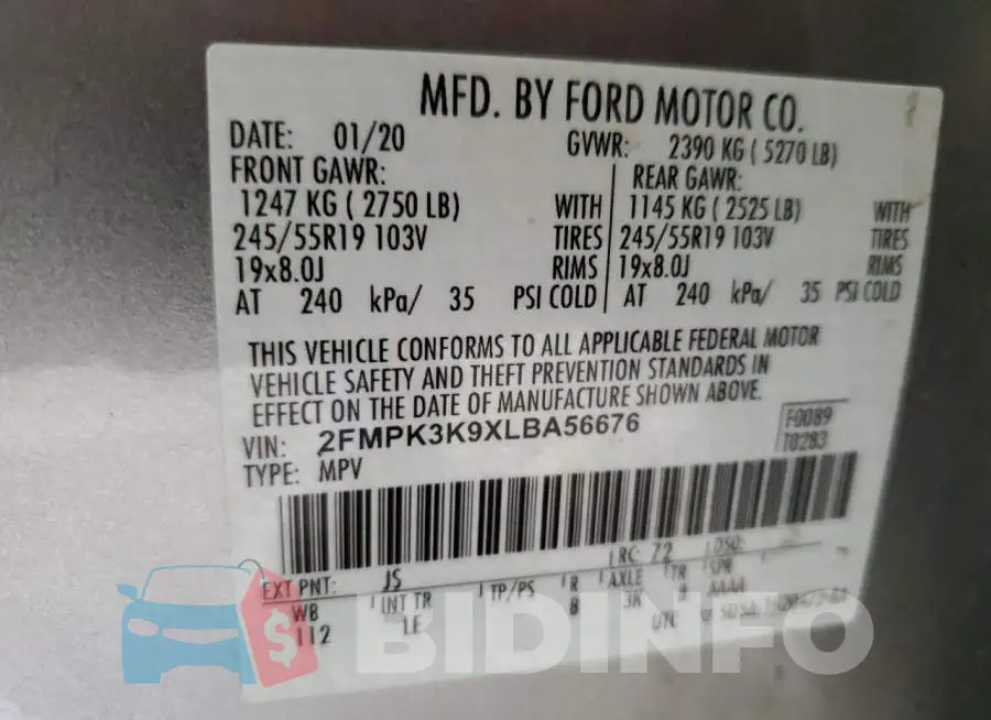 2FMPK3K9XLBA56676 Photo# 10
