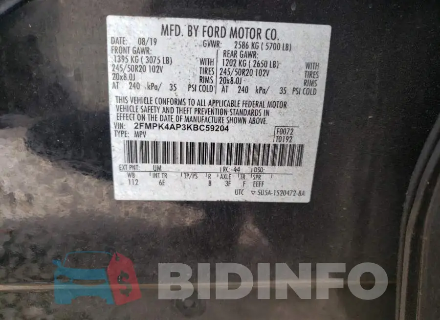 2FMPK4AP3KBC59204 Photo# 10
