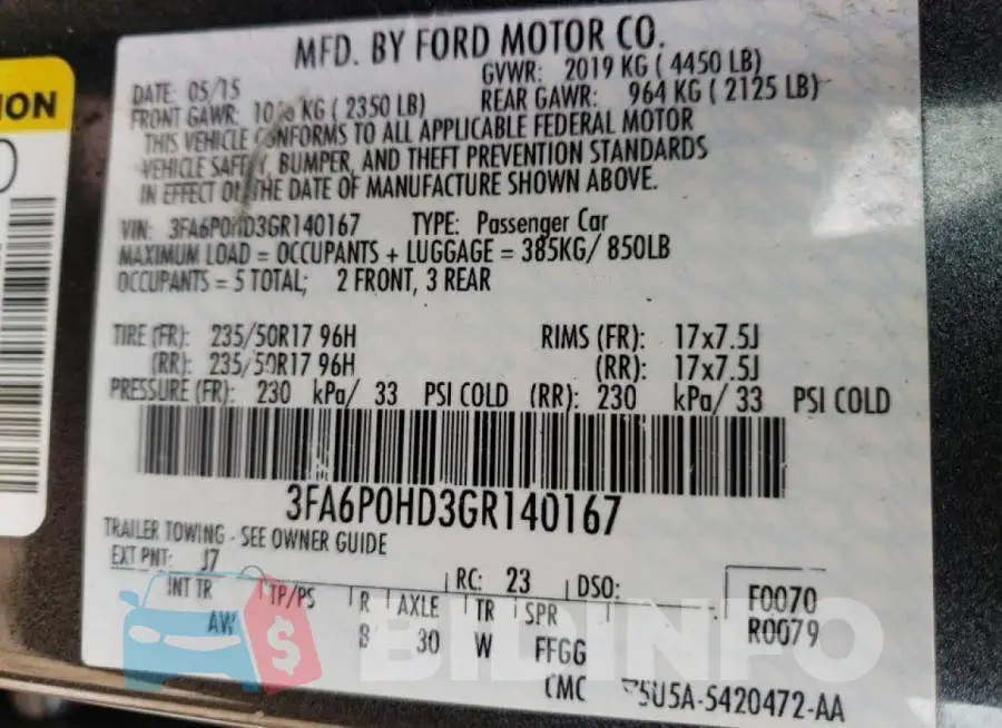 3FA6P0HD3GR140167 Photo# 10
