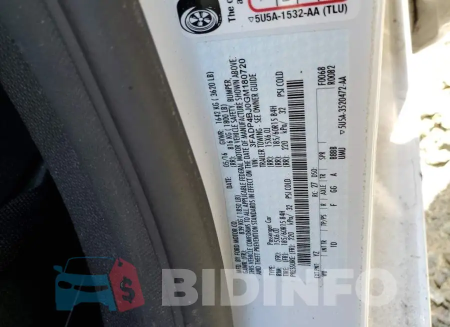 3FADP4BJ0GM180720 Photo# 10